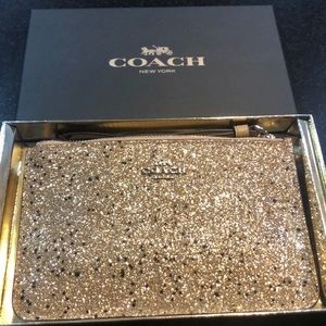 Coach glitter collection wristlet with box